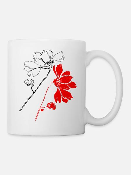 Blumen Nelken - Tasse - Weiß