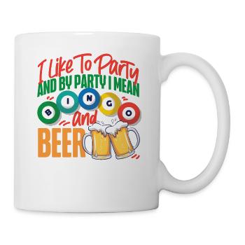 Joueur de bingo bière que j’aime faire la fête - Mug blanc - blanc - Droite