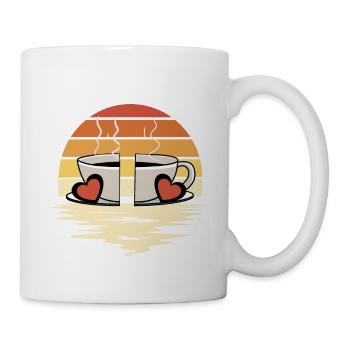 Valentine's Day Retro Coffee Cup for Two 80s 90s - Mug - white - Right