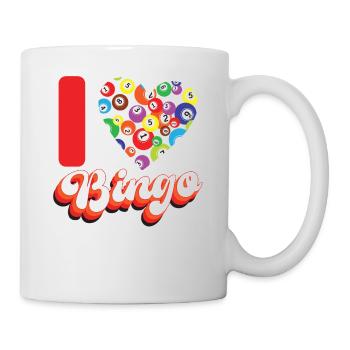 Bingo Player Heart I Love Bingo - Mug - white - Right