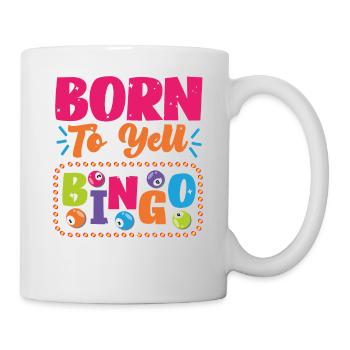 Joueur de bingo né pour crier bingo - Mug blanc - blanc - Droite