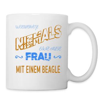 spaß pudel oma mädchen girl die macht dat humor - Tasse - Weiß - Rechts