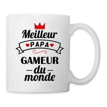 Meilleur papa gameur du monde, fête des pères - Mug blanc - blanc - Droite