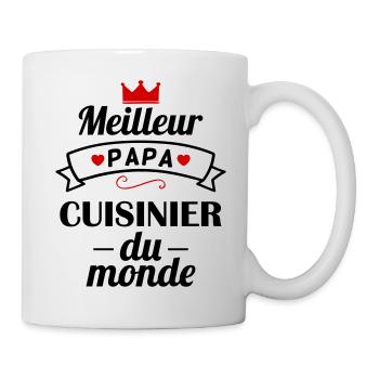 Meilleur papa cuisinier du monde, fête des pères - Mug blanc - blanc - Droite