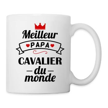 Meilleur papa cavalier du monde, fête des pères - Mug blanc - blanc - Droite