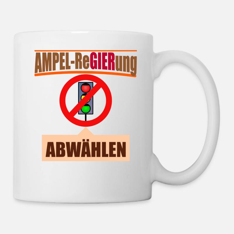Ampel Regierung Scholz Baerbock Habeck Grüne SPD - Tasse - Weiß