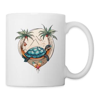 Tropische Schildkröten Idylle Pures Urlaubsfeeling - Tasse - Weiß - Rechts