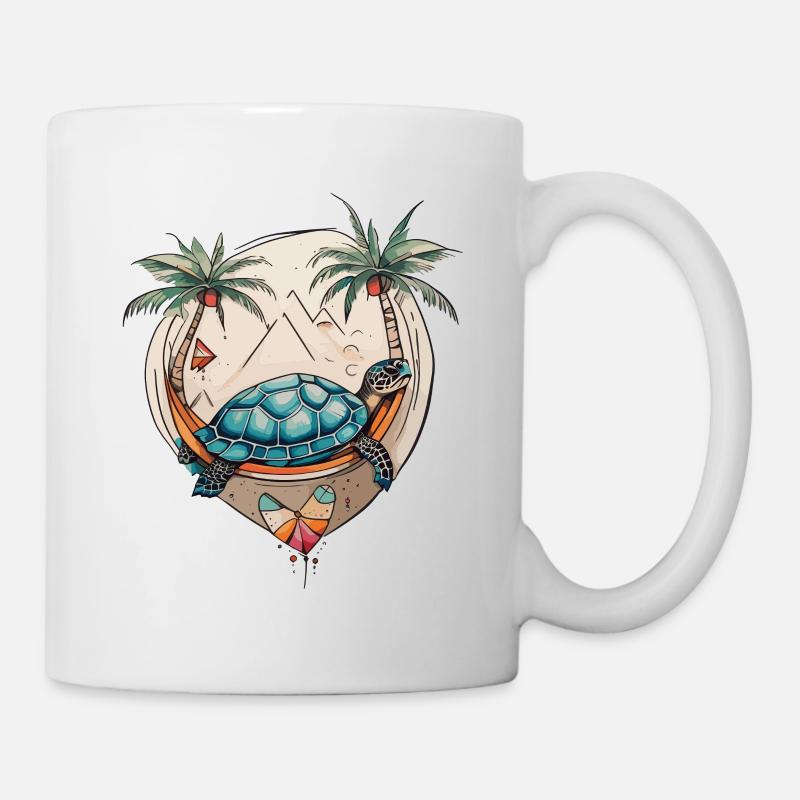 Tropische Schildkröten Idylle Pures Urlaubsfeeling - Tasse - Weiß