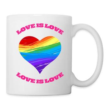 L’amour est l’amour. Conception de coeur arc-en-ciel. - Mug blanc - blanc - Droite