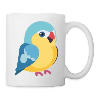 Perruche colorée sur branche - Mug blanc - blanc - Droite