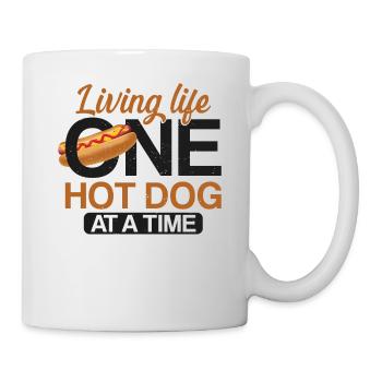 Hot Dog Adulte Vivre La Vie Un Hot - Mug blanc - blanc - Droite