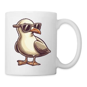Mouette fraîche avec lunettes de soleil - Mug blanc - blanc - Droite