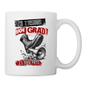 Grade et Pays" pour les Passionnés - Mug blanc - blanc - Droite