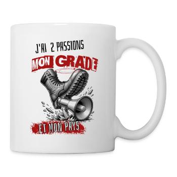 "Grade et Pays" pour Passionnés - Mug blanc - blanc - Droite