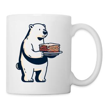 Eisbär Liebt Italienische Lasagne - Tasse - Weiß - Rechts