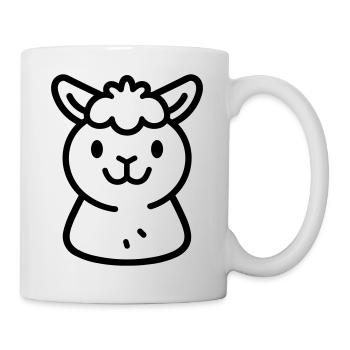 Alpaka-Lama - Tasse - Weiß - Rechts