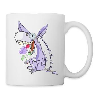 Ich bin nicht lila, ich bin ein Esel - Tasse - Weiß - Rechts