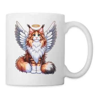 Maine Coon Cat as Angel with Wings - Mug - white - Right