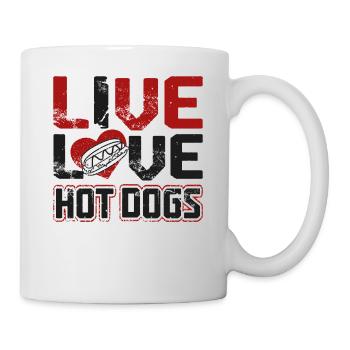 Hot Dog Adult Live Love Hot Dogs - Mug - white - Right