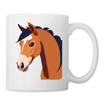 Tête de cheval Cheval brun - Mug blanc - blanc - Droite