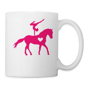Voltige équestre Voltige à cheval Amour coeur - Mug blanc - blanc - Droite