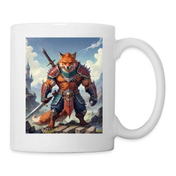 Ein monströses Ungetüm, ein Rotfuchs als Fantasie - Tasse - Weiß - Rechts