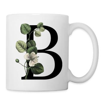 Buchstabe B Grün Botanisch - Tasse - Weiß - Rechts