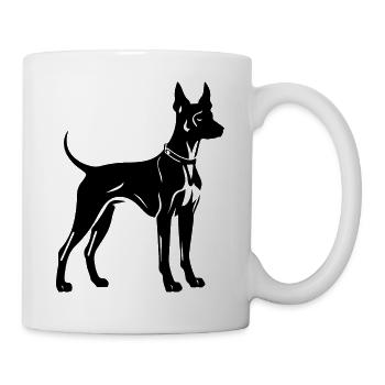 Doberman Hund Symbol - Tasse - Weiß - Rechts