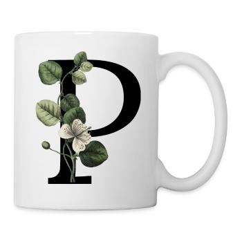 Buchstabe P Grüne Botanik - Tasse - Weiß - Rechts