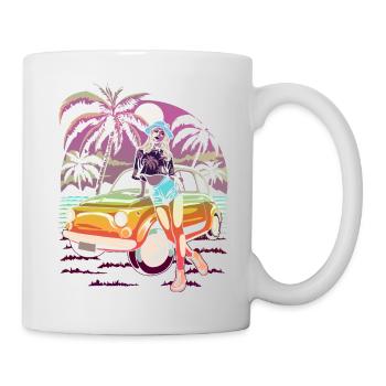 Été Lac Nature Flore Art Fleurs Mer Plage - Mug blanc - blanc - Droite