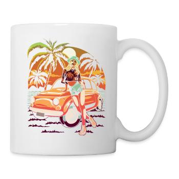 Été Lac Nature Flore Art Fleurs Mer Plage - Mug blanc - blanc - Droite