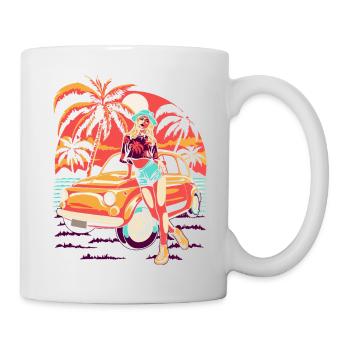 Été Lac Nature Flore Art Fleurs Mer Plage - Mug blanc - blanc - Droite