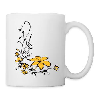 Blumenranke - Tasse - Weiß - Rechts