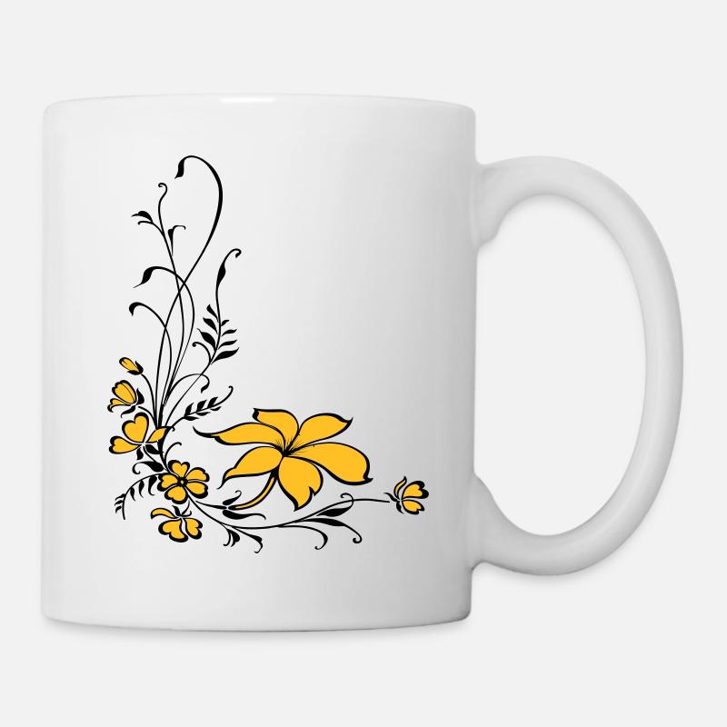 Blumenranke - Tasse - Weiß