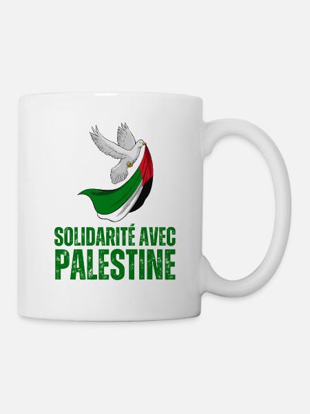 Solidarité avec Gaza Palestine - Mug blanc - blanc