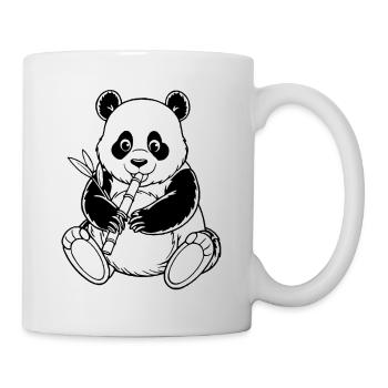 Panda der Bambus isst - Tasse - Weiß - Rechts