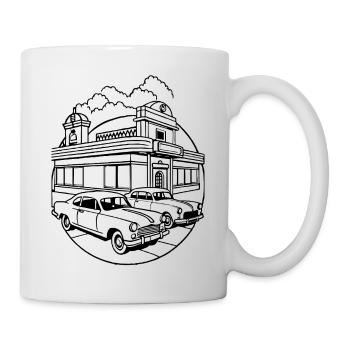 Vintage Diner-Szene 1960 - Tasse - Weiß - Rechts