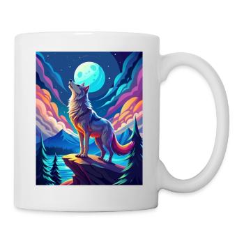 heulender Wolf - Tasse - Weiß - Rechts