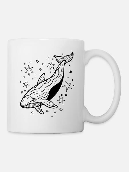 Wal im Weltraum - Tasse - Weiß
