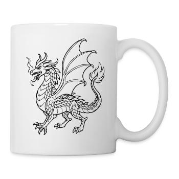 Dessin au trait du dragon - Mug blanc - blanc - Droite