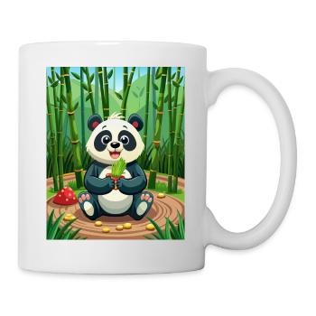 Niedlicher Panda - illustriert - Tasse - Weiß - Rechts