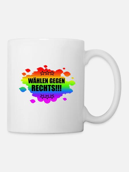 AfD stoppen gegen rechts Demokratie verteidigen - Tasse - Weiß