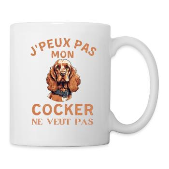 Je peux pas mon cocker ne veut pas - Mug blanc - blanc - Droite