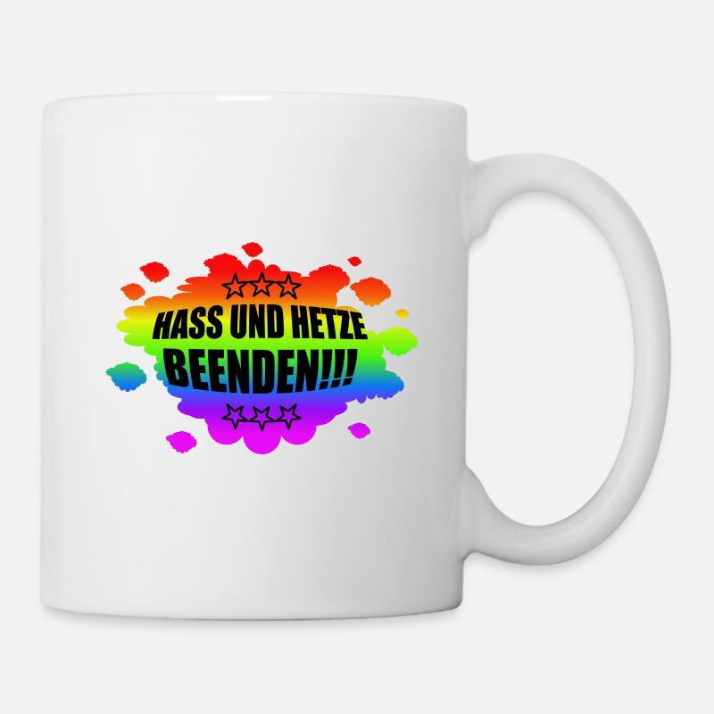 AfD stoppen gegen rechts Demokratie verteidigen - Tasse - Weiß