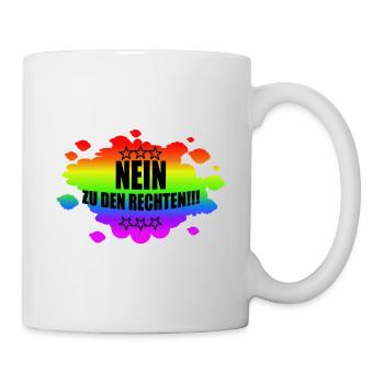 AfD stoppen gegen rechts Demokratie verteidigen - Tasse - Weiß - Rechts