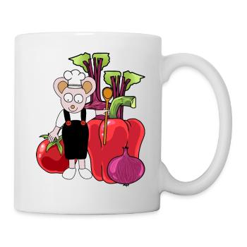 Mouse Cook Cooks Cook Vegetables Vegetarian Cooking - Mug - white - Right