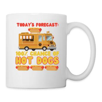 Hot Dog Adult Today's Forecast: - Tasse - Weiß - Rechts
