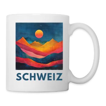 Schweiz Berge Alpen - Tasse - Weiß - Rechts