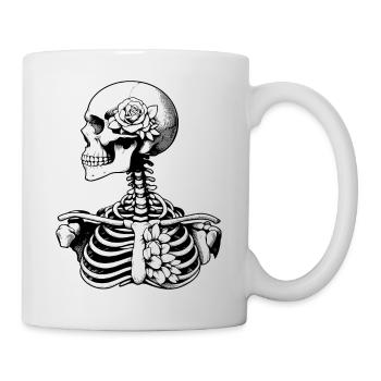 Skelett Blumen - Tasse - Weiß - Rechts