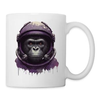 Astronaut monkey stocks to the moon - Mug - white - Right